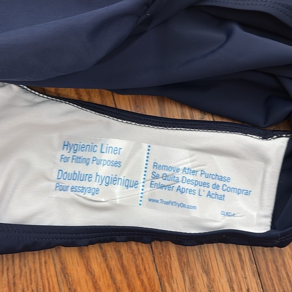 I2CRAZY One Piece Swimsuits Mesh V Neck Bathing Suits Navy L NWT - Picture 4 of 8